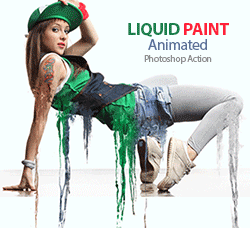 极品PS动作－液体流动(GIF动画/含高清视频教程)：Gif Animated Liquid Paint Photoshop 